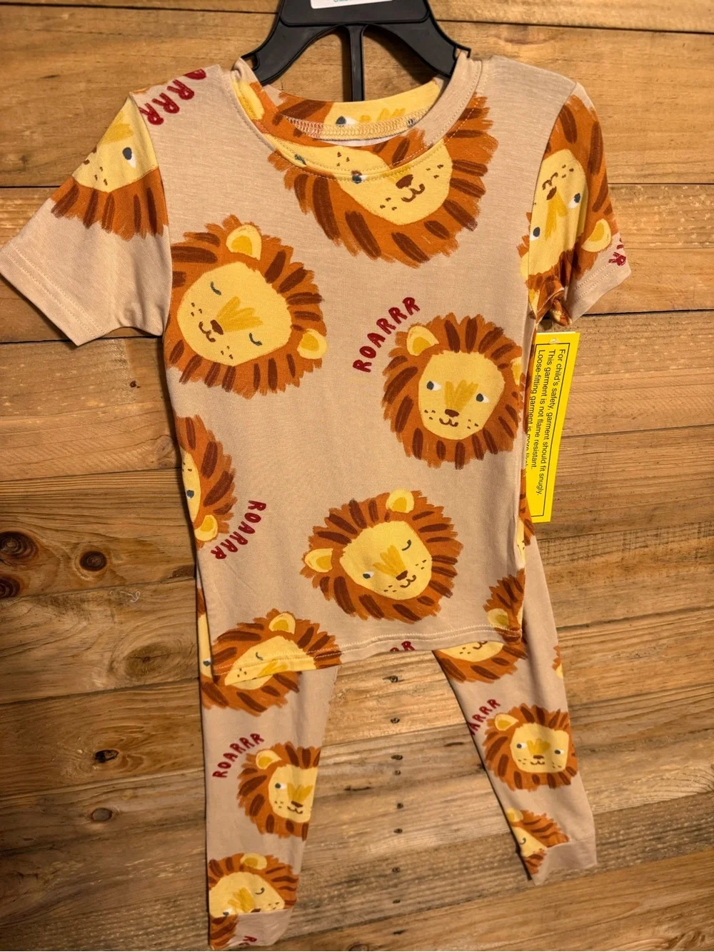 Carter's Tan Lion Print Short-Sleeve Pajama Set